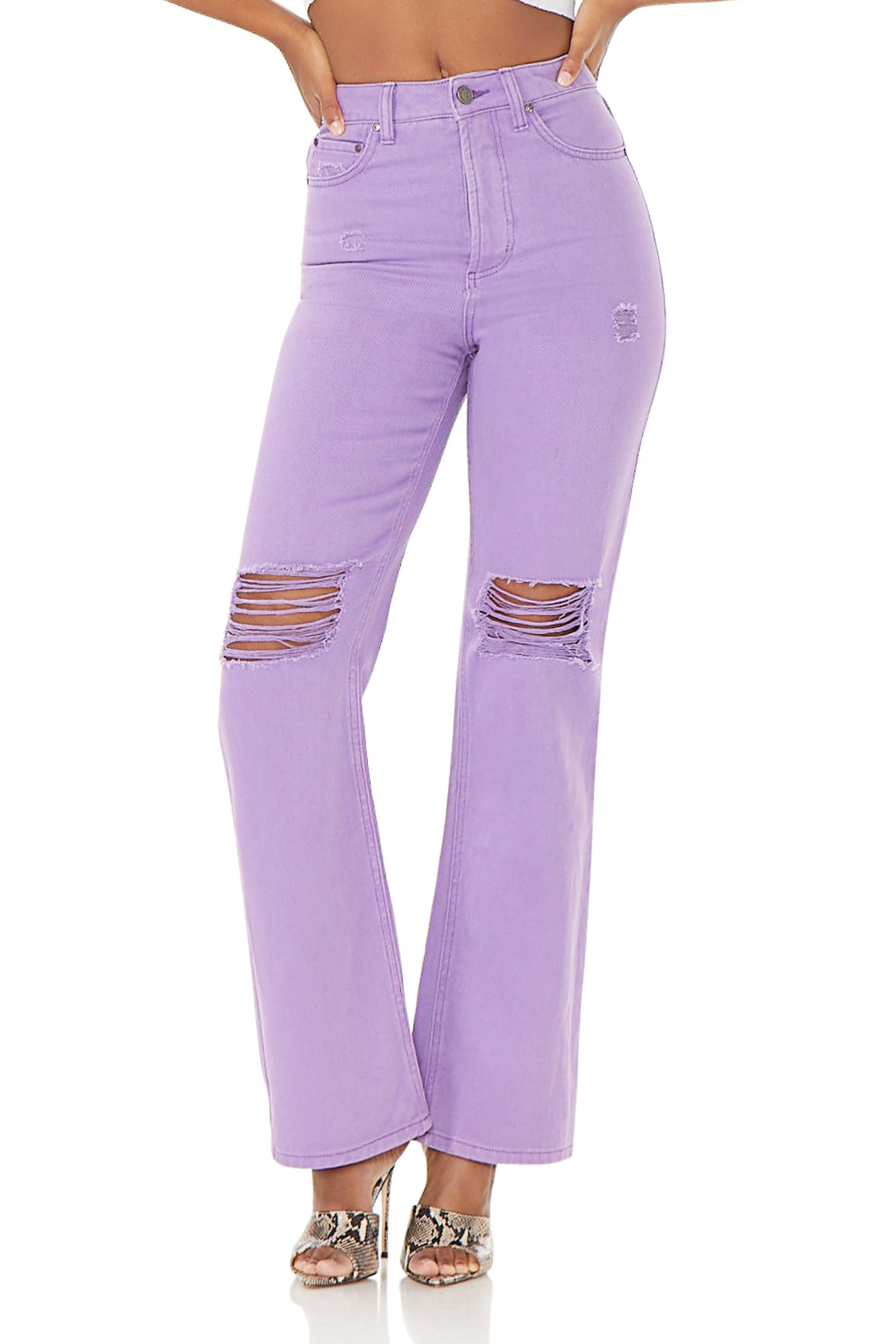 Oden Wide Leg Jeans | Deep Lavender