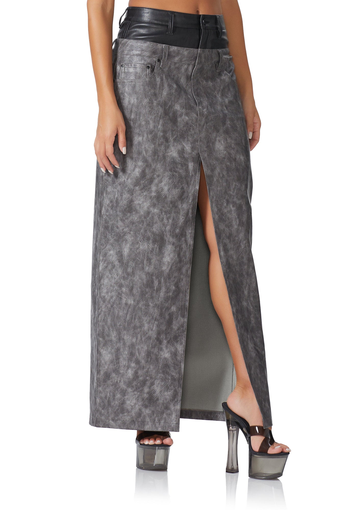 Easton Double Maxi Skirt | Top Gun Grey