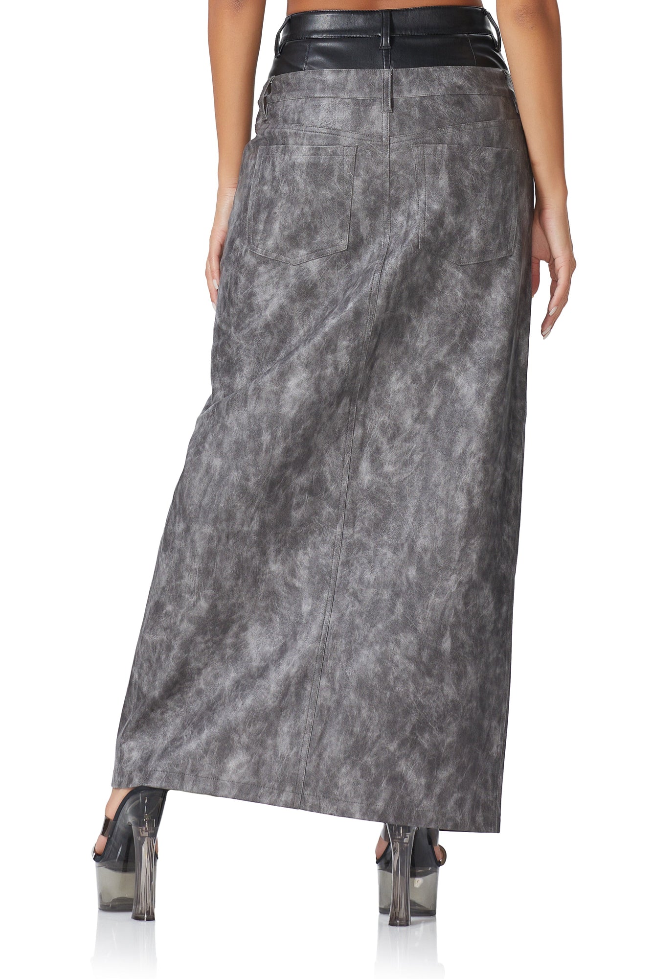 Easton Double Maxi Skirt | Top Gun Grey