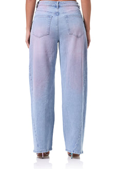 Archer Barrel Pant | Blue Pink Wash