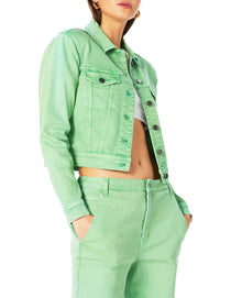 Magda Crop Trucker Jacket | Kelly Green