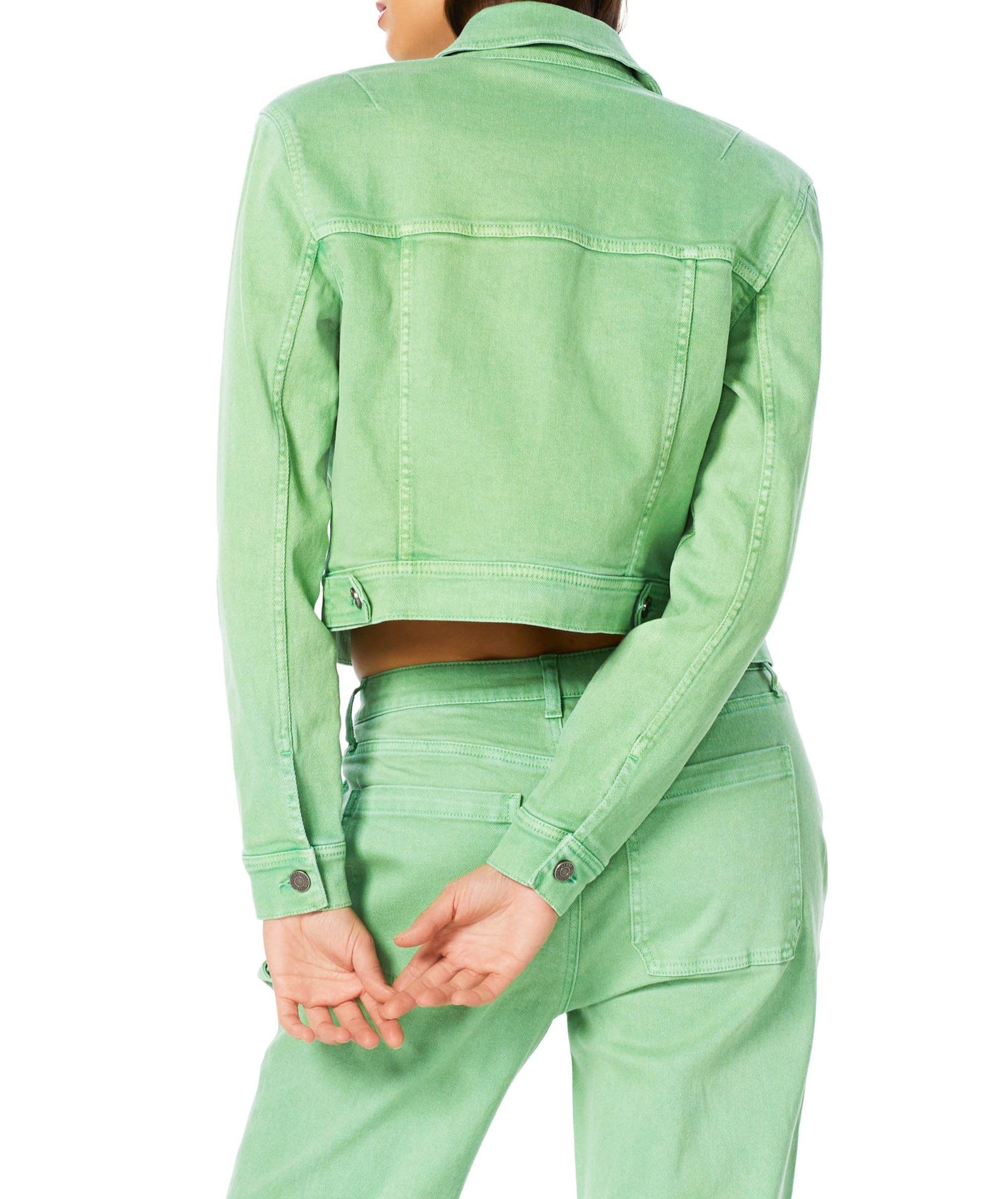 Magda Crop Trucker Jacket | Kelly Green