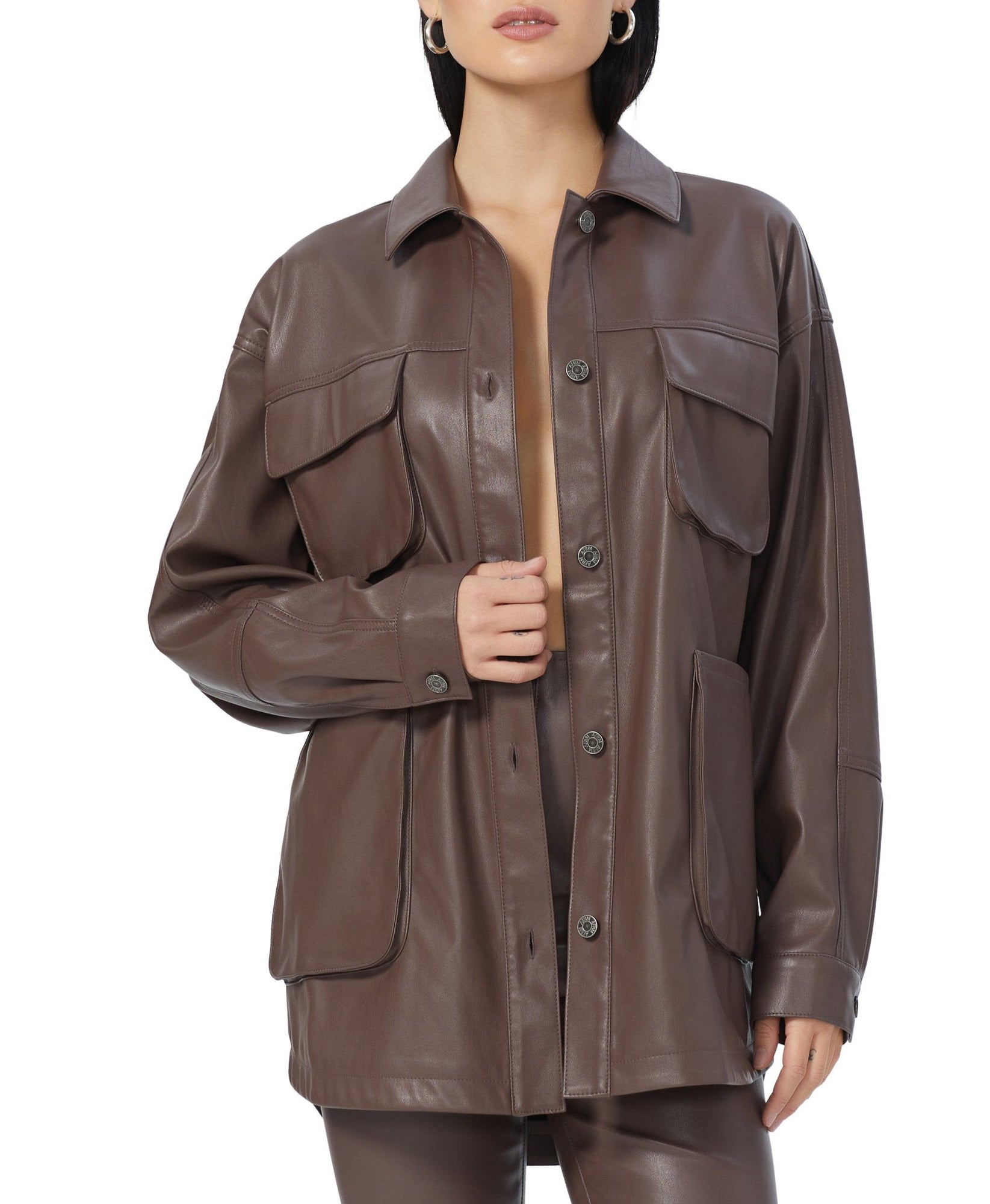 Bruno Cargo Shacket | Brown