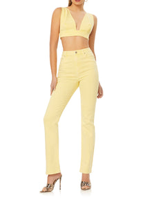 Cyprus Denim Bra Top | Canary Yellow