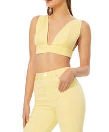 Cyprus Denim Bra Top | Canary Yellow