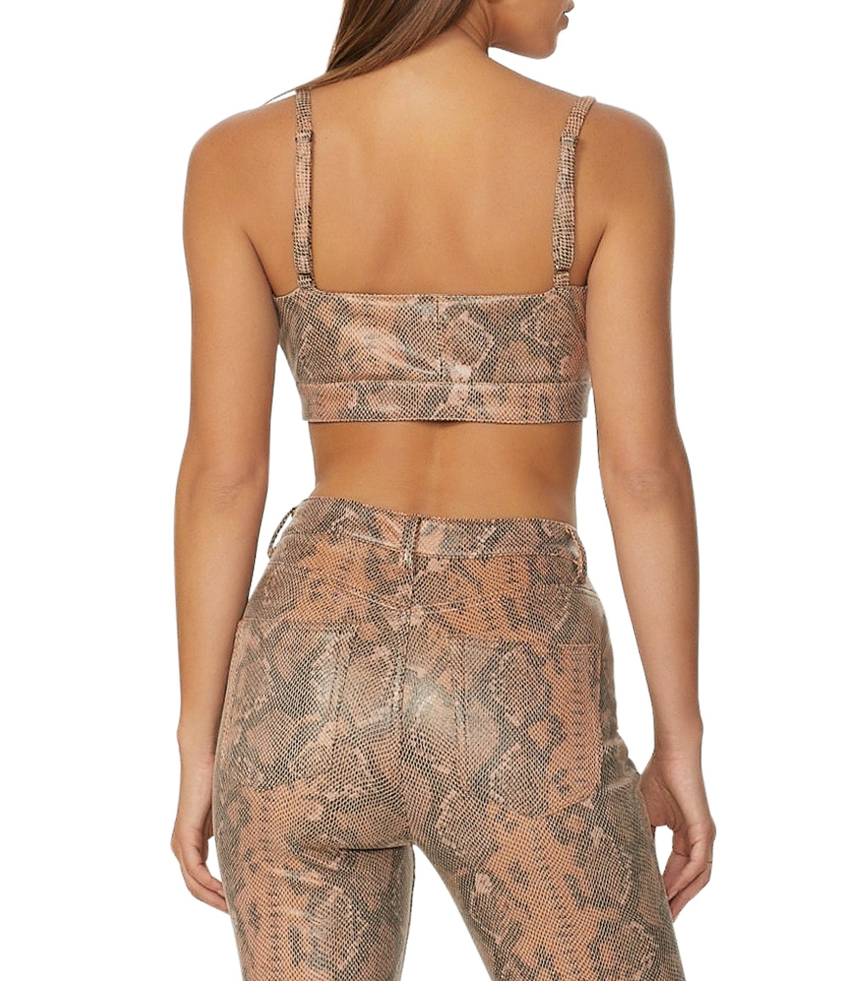 Portia Bra Top | Tan Brown Snake