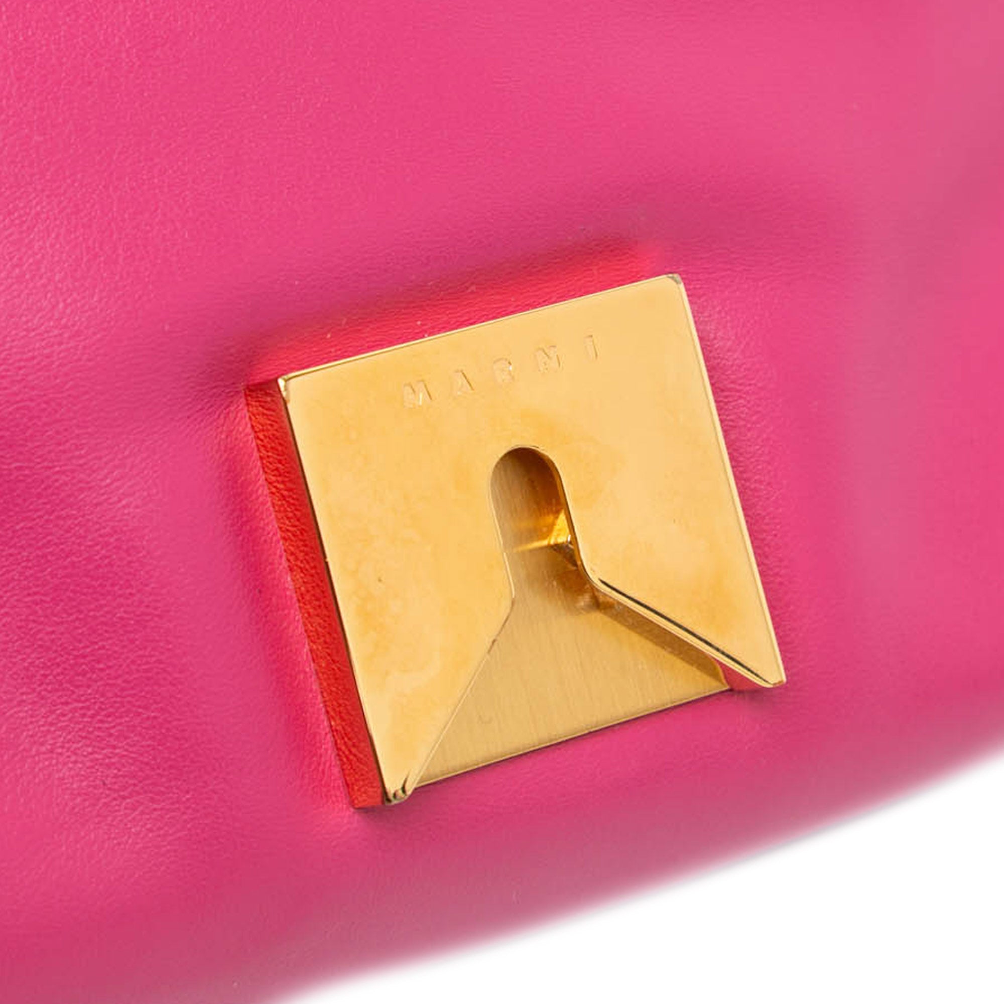 Marni | Pre-Owned Small Leather Prisma Crossbody | Pink/Hot Pink