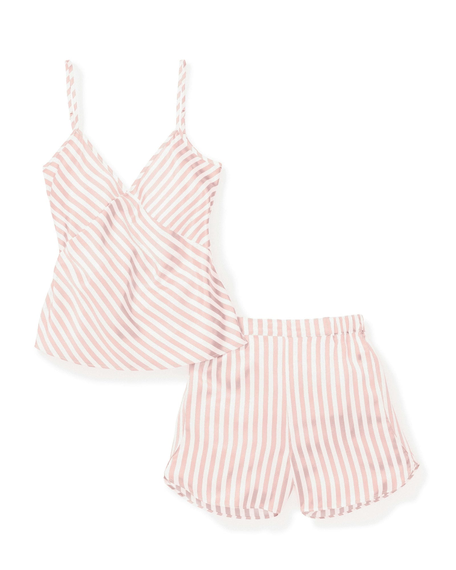 Womens | Silk Cami Short Set | Pink Stripe