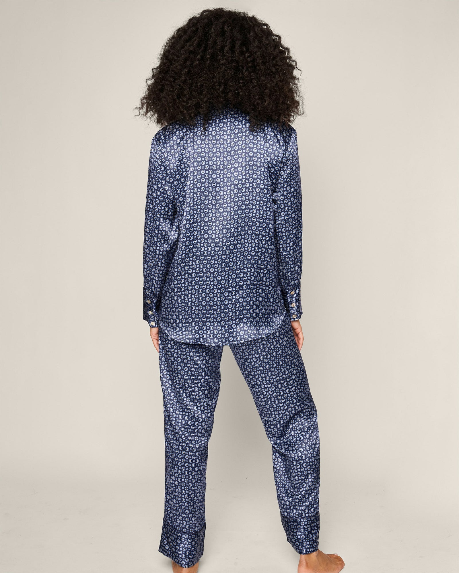 Womens | Silk Pajama Set | Midnight Foulard