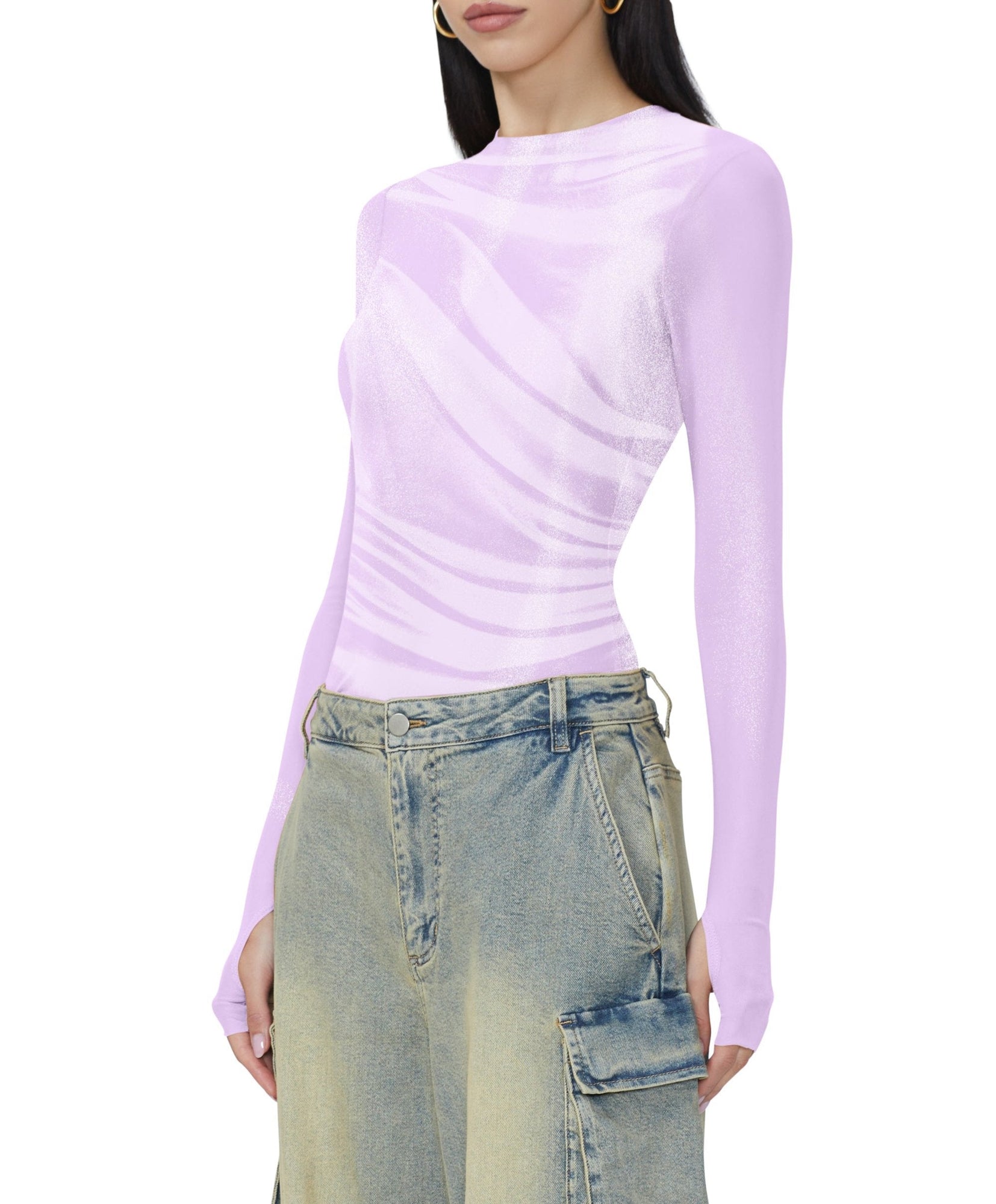 Kaylee Metallic Top | Orchid Shine Drape