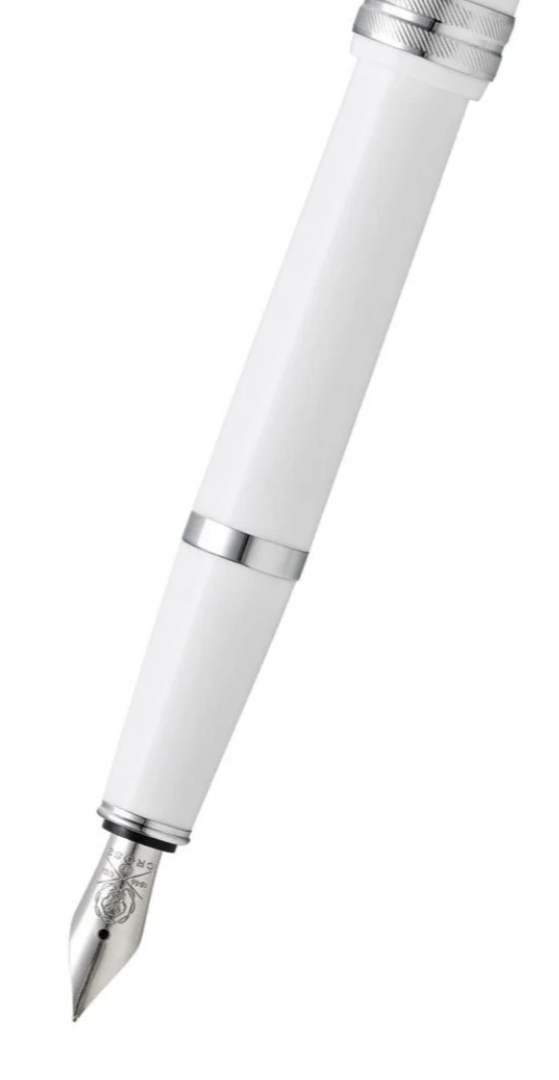 Bailey Resin Fine Nib Fountain Pen | Light Polished White