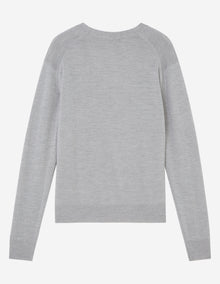 Unisex | Virgin Wool Classic Cardigan | Grey Melange