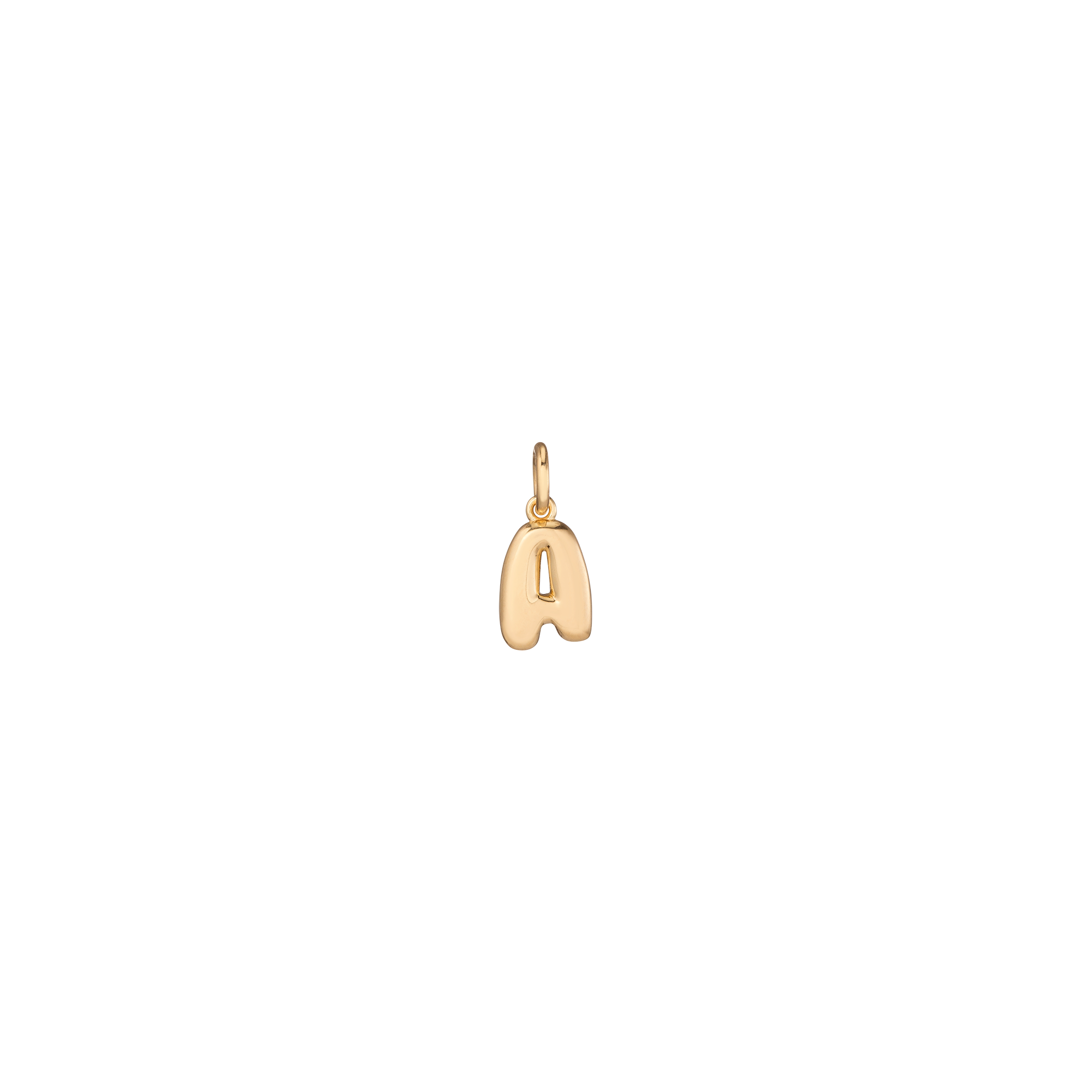 Bold Bubble Letter Pendant Vermeil 14k Yellow Gold A First