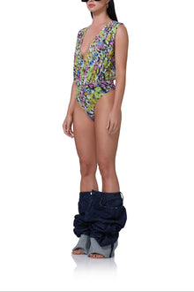 Aven Bodysuit | Olive Blur Floral