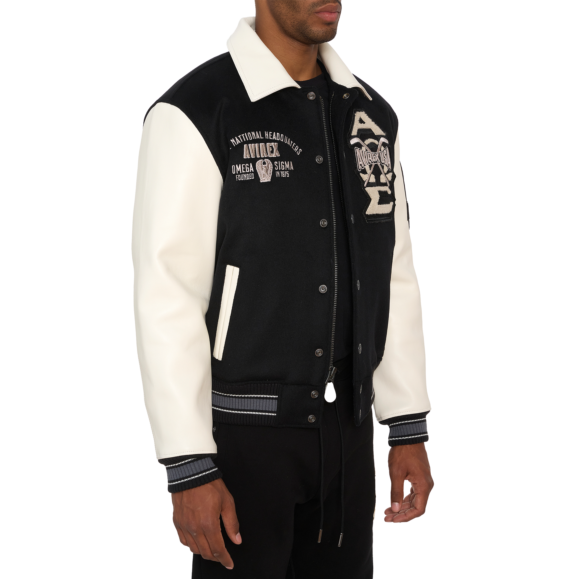 Omega Wool-Leather Jacket | Black