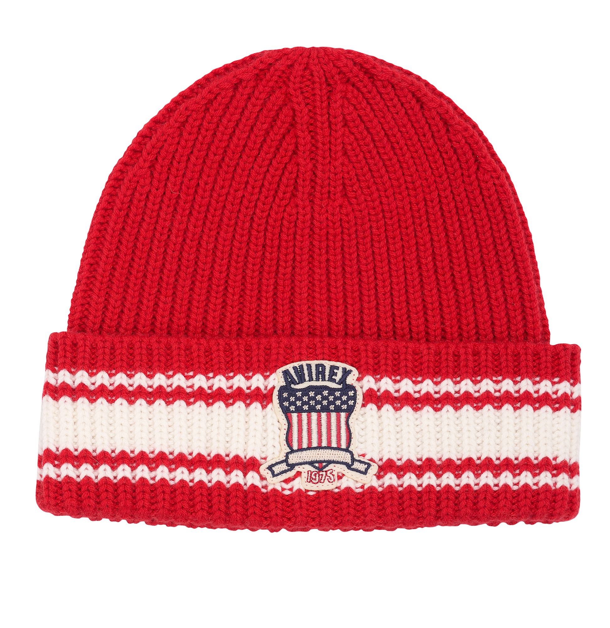 Icon Striped Beanie | Salvage Red