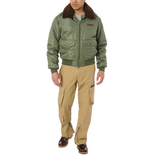Sky Charmer B-15 Nylon Bomber Jacket | Flight Green