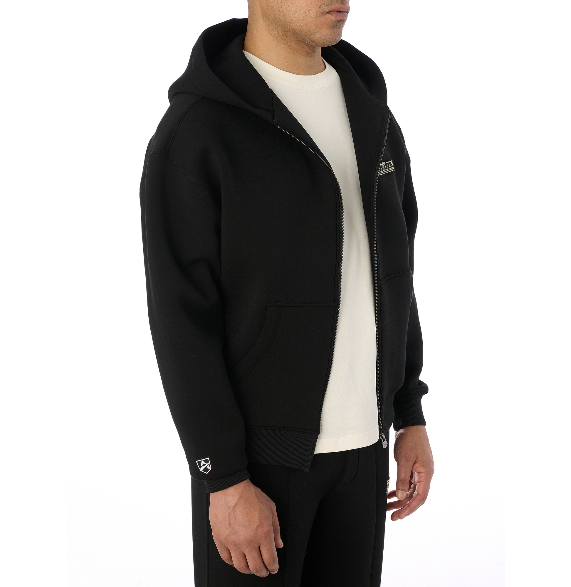 Racer Full Zip Hoodie | Black