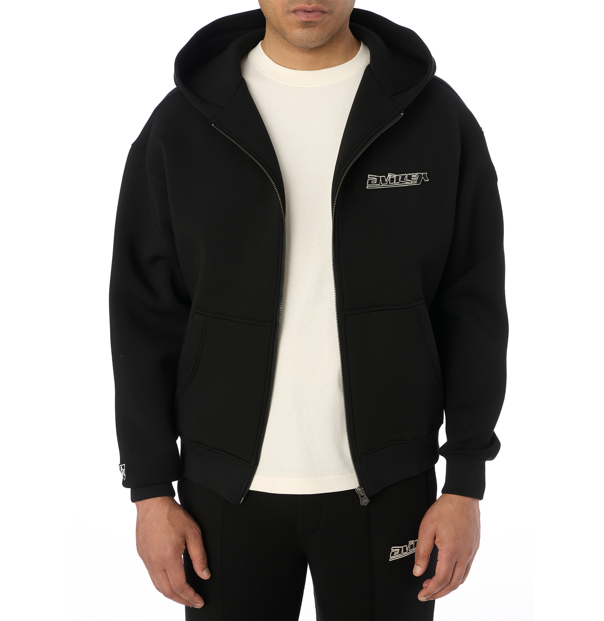 Racer Full Zip Hoodie | Black