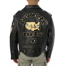 Usa Tour Motorcycle Jacket | Black