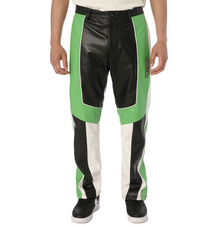 Leather Racing Pant | Lime Green
