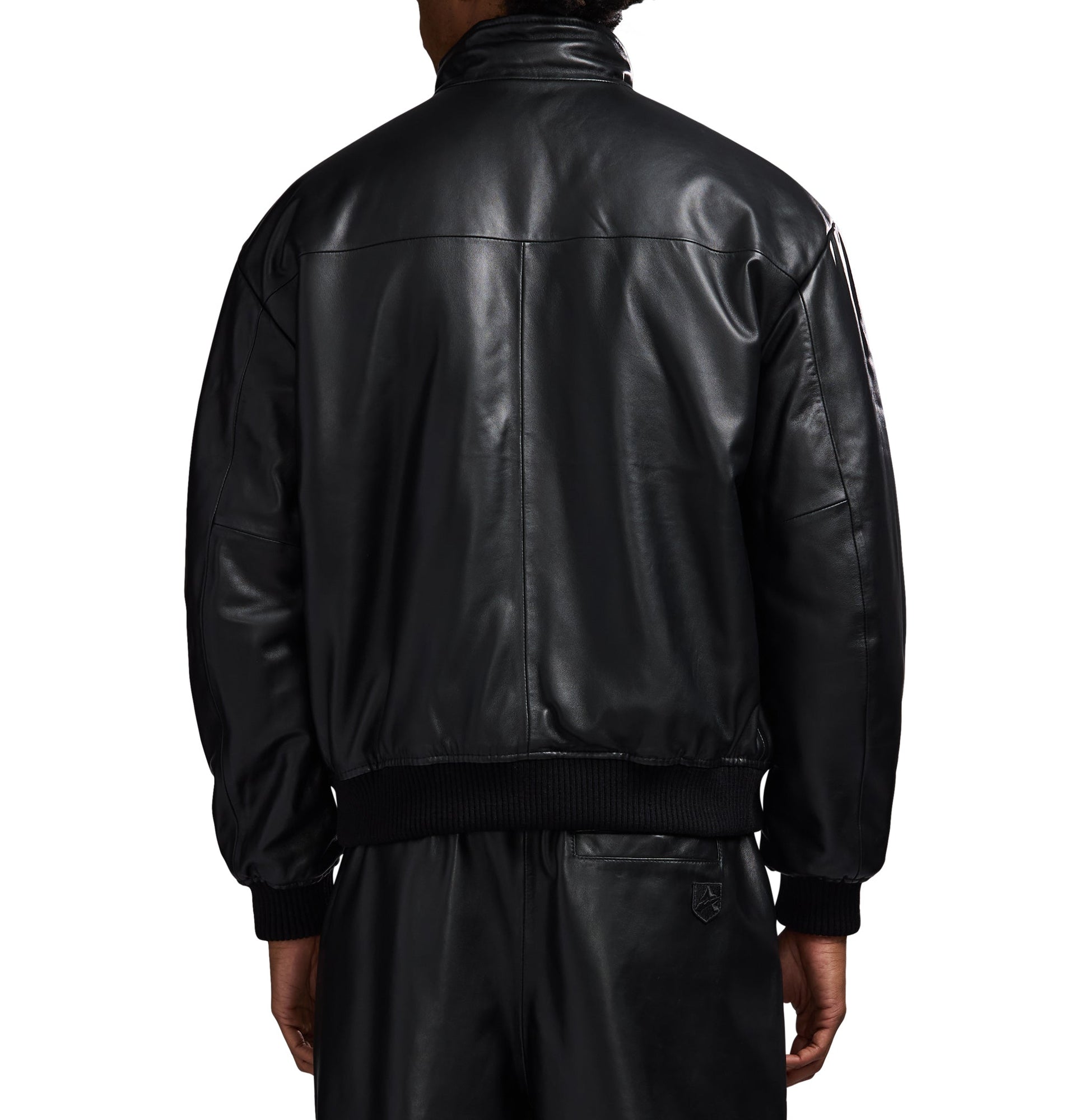 Reversible Nappa Leather Track Jacket | Black