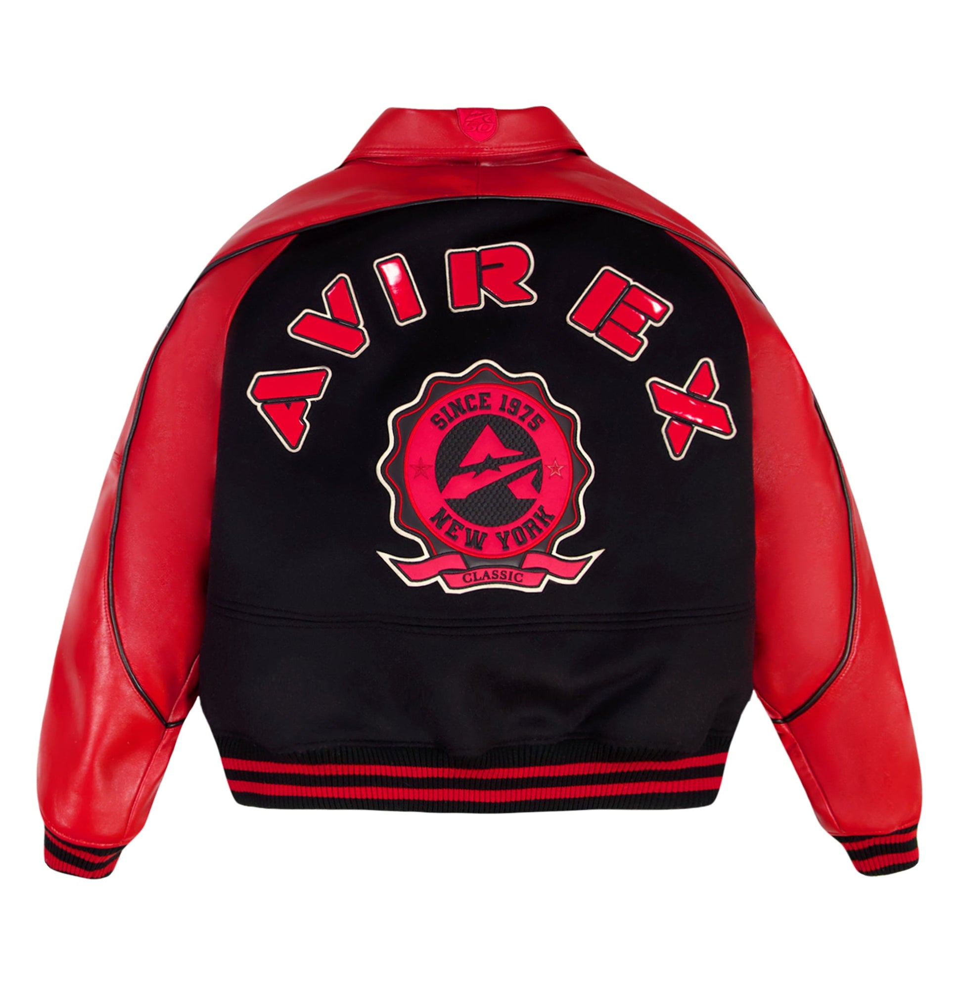 Classic Wool Leather Varsity Jacket | Black Classic Wool Leather Varsity Jacket | Black