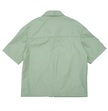 Nappa Leather Shirt Jacket | Seafoam