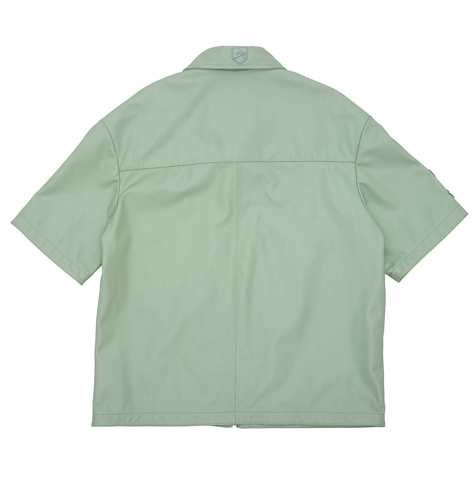Nappa Leather Shirt Jacket | Seafoam