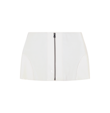 Patent Leather Moto Skirt | Snow White