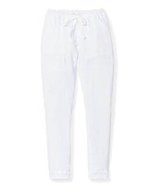 Women's Gauze Drawstring Pants | White