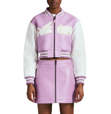 Cropped Script Jacket | Violet