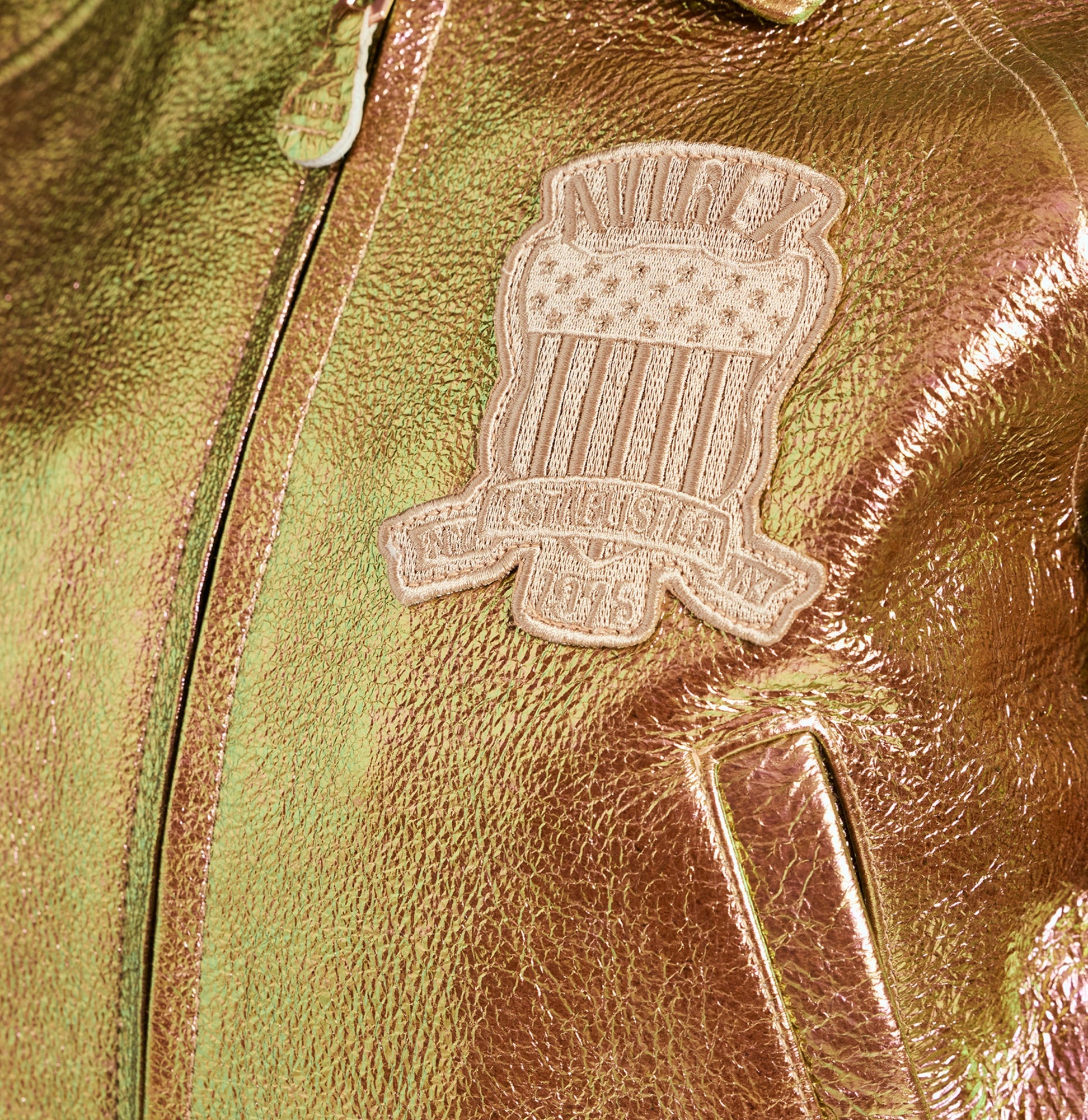 Limited Edition Cropped Metallic Icon Jacket | Rose Gold