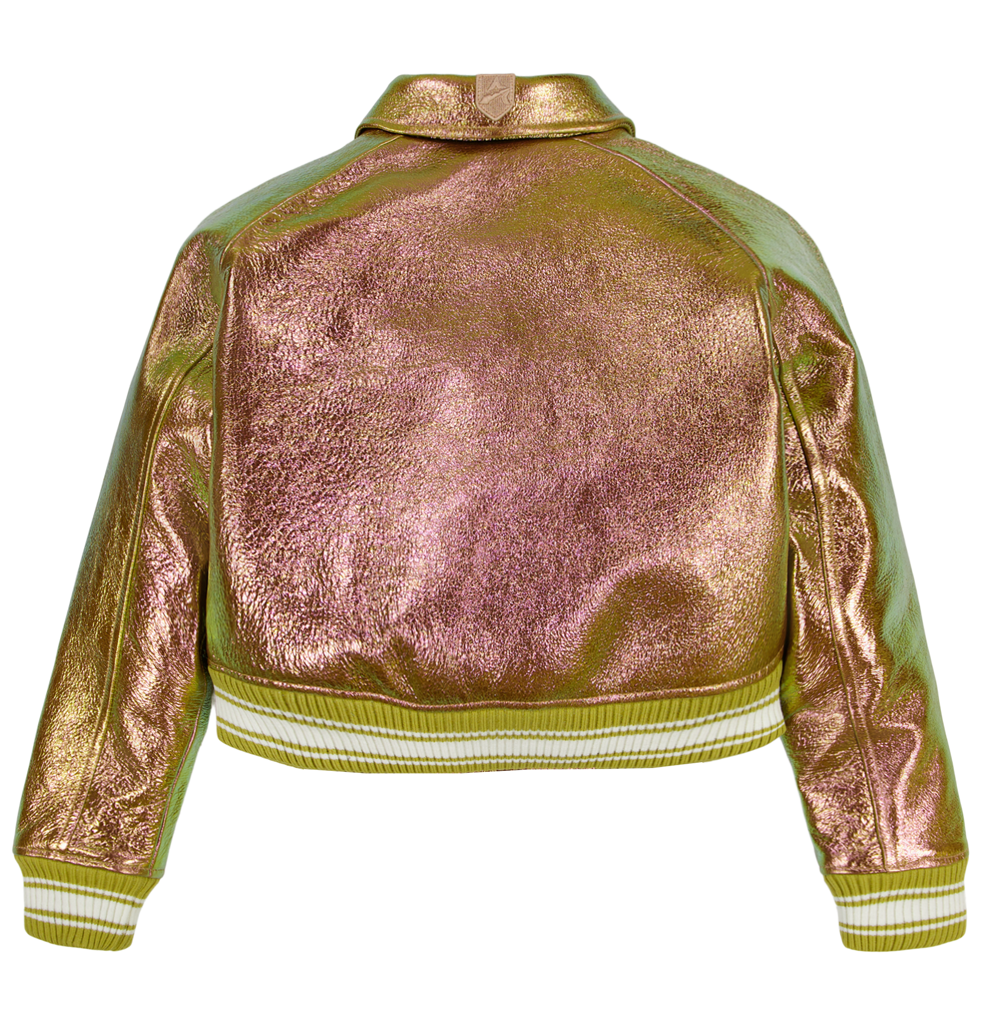 Limited Edition Cropped Metallic Icon Jacket | Rose Gold