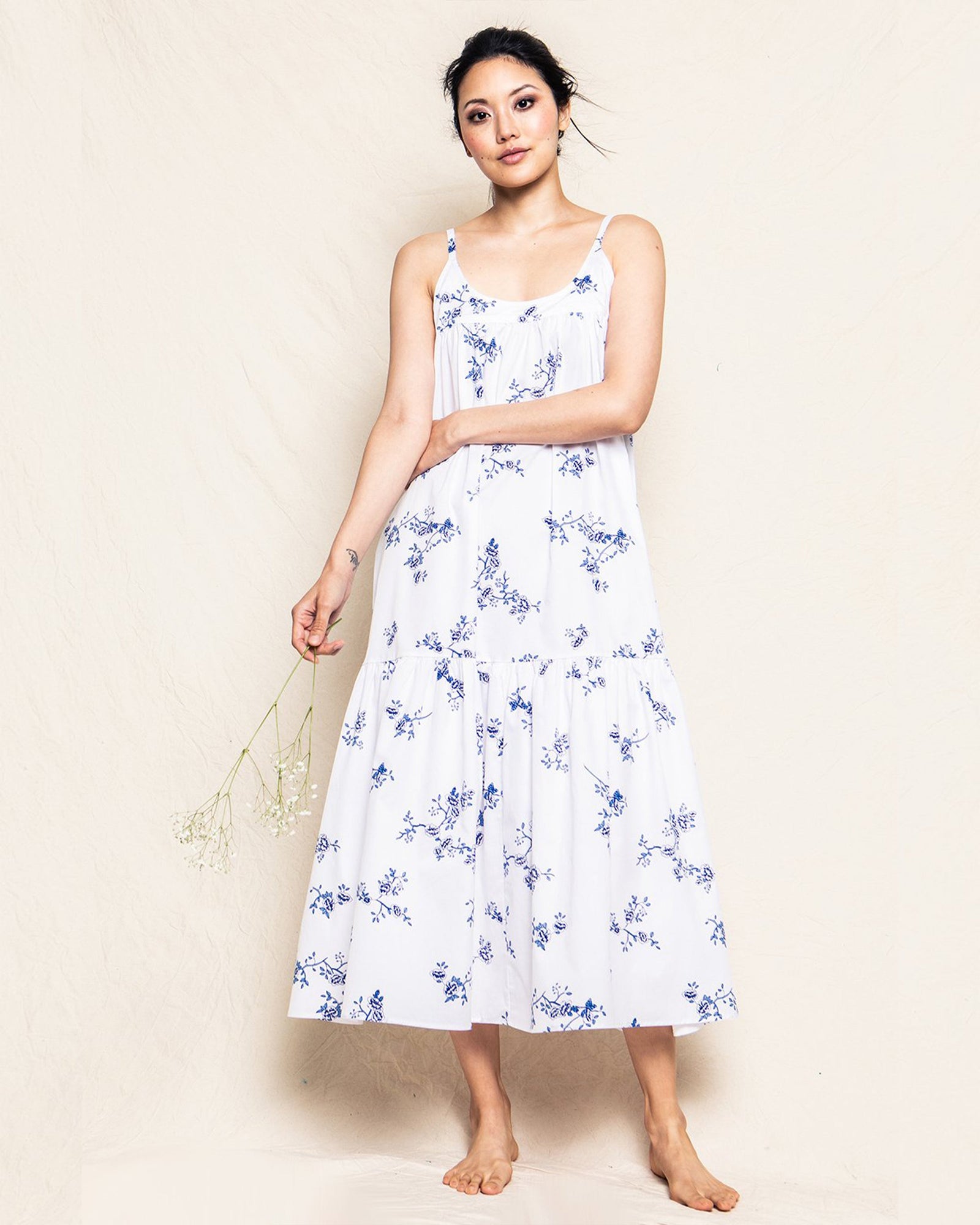 Women's Twill Chloe Nightgown | Indigo Floral