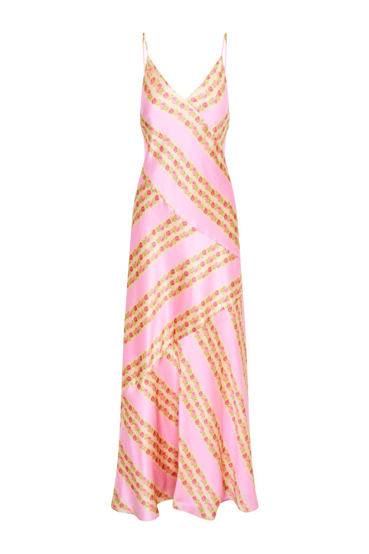 Womens | Azalea Satin Floral Maxi Dress | Roseate Pink