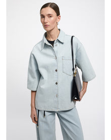 Abbott | Short-Sleeved Denim Shirt | Light Blue