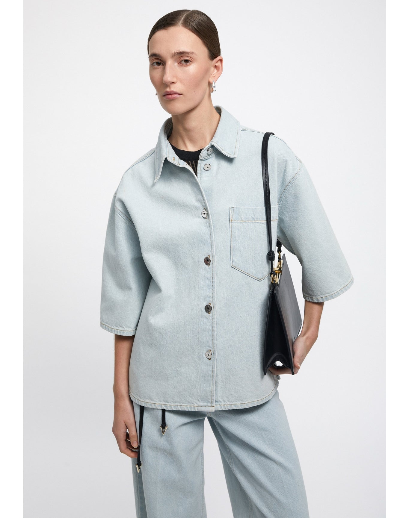 Abbott | Short-Sleeved Denim Shirt | Light Blue