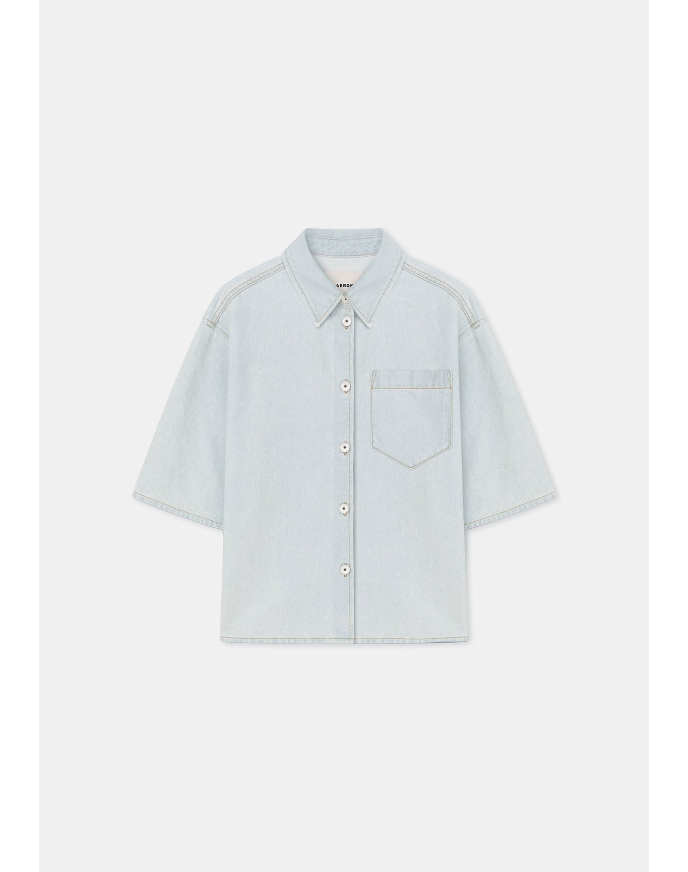 Abbott | Short-Sleeved Denim Shirt | Light Blue