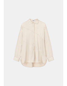 Abigail | Oversized Satin Shirt | Silver