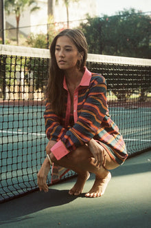 Women | Ysa Oversized Polo | Ace Ribbed Shimmer