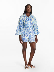 Printed Cotton Poplin Adi Shorts | Toile Blu