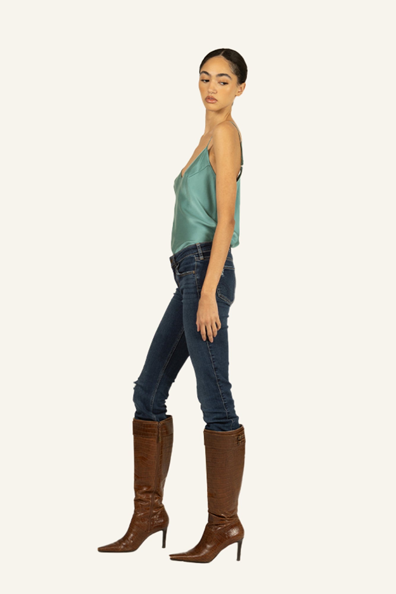 Adina Cami Top | Cyan Green