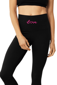 Adore Yourself High - Waisted Premium Legging - Black/HotPink - Self - Adore