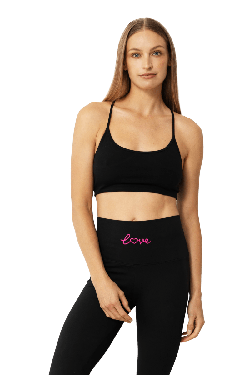 Adore Yourself High - Waisted Premium Legging - Black/HotPink - Self - Adore