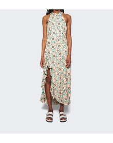 Agua by Agua Bendita | Women | Gerbera Linen Maxi Dress | Blue Floral