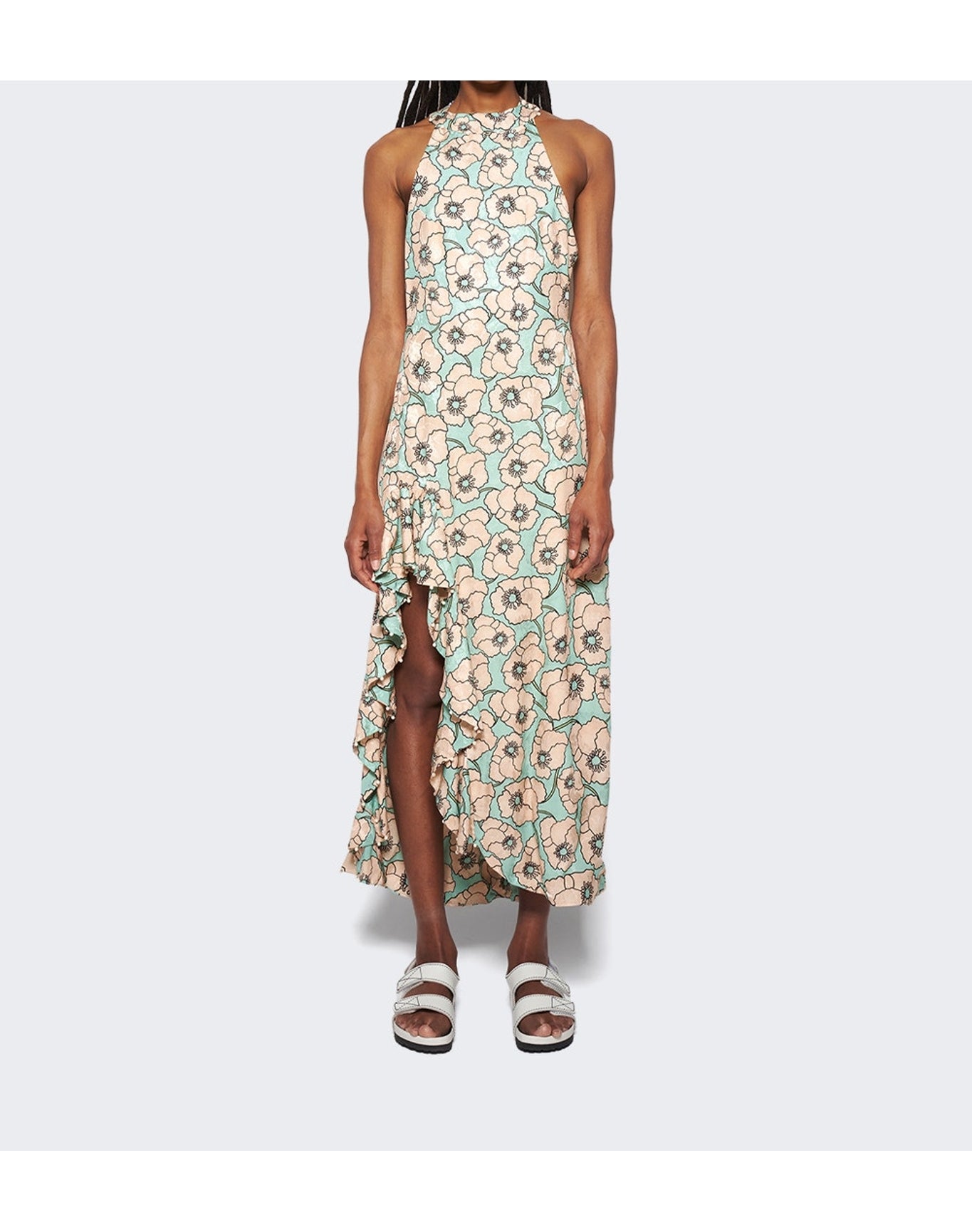 Agua by Agua Bendita | Women | Gerbera Linen Maxi Dress | Blue Floral