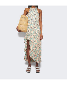 Agua by Agua Bendita | Women | Gerbera Linen Maxi Dress | Blue Floral