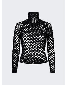Alaïa | Women | Cage High Neck Knitted Top | Black