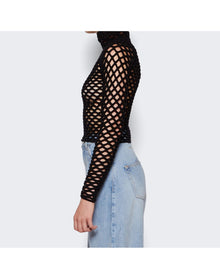 Alaïa | Women | Cage High Neck Knitted Top | Black